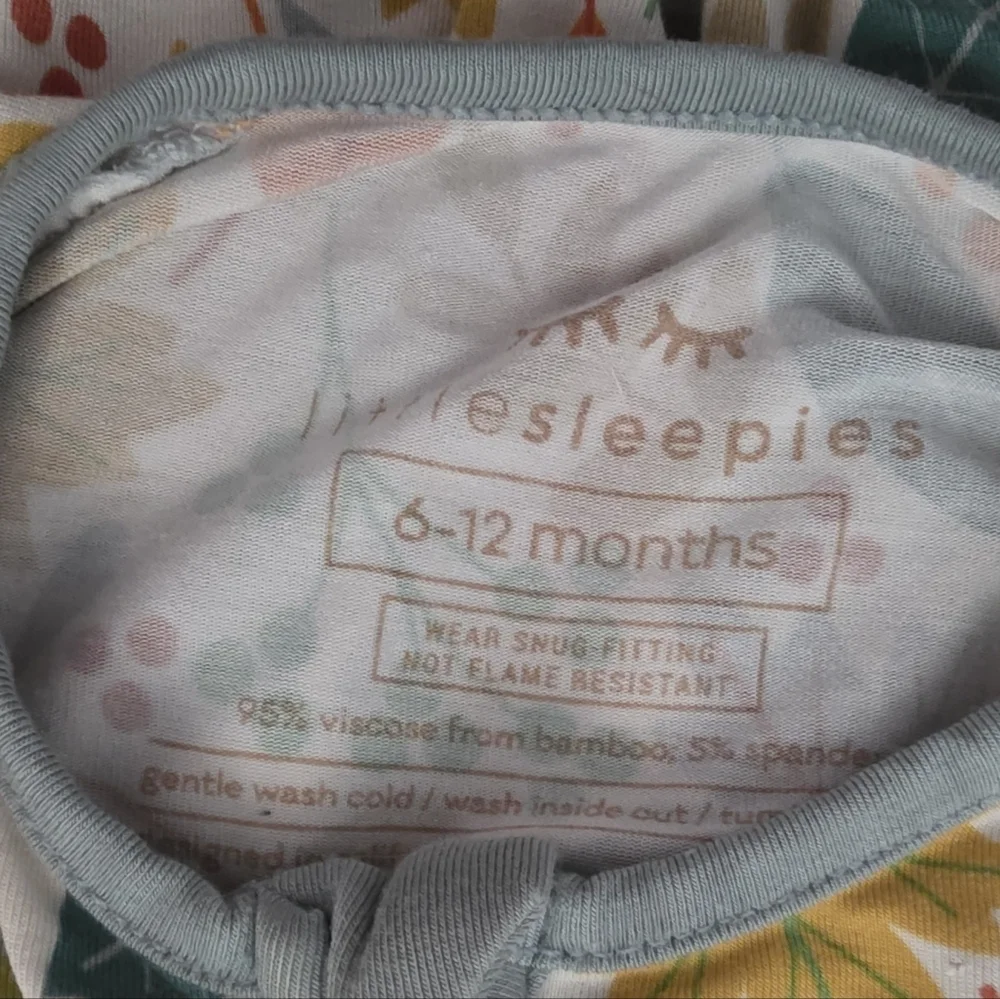 Little Sleepies - Warm Taupe Fall Leaves Bamboo Viscose Zippy